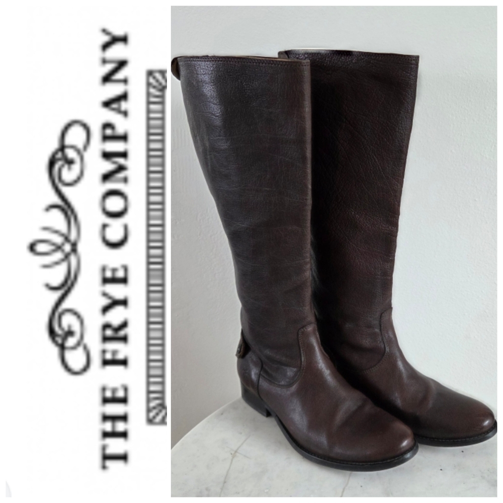 Frye Melissa Brown Leather Knee High Rear Zip Riding Boots 76430 Women’s SZ 7B m